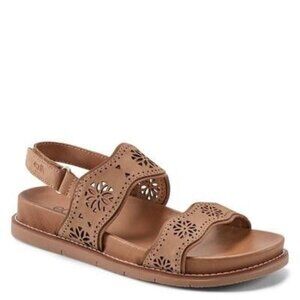 Earth Womens Ferne Strappy Slingback Casual Flat Sandals Brown Size 8M Defected